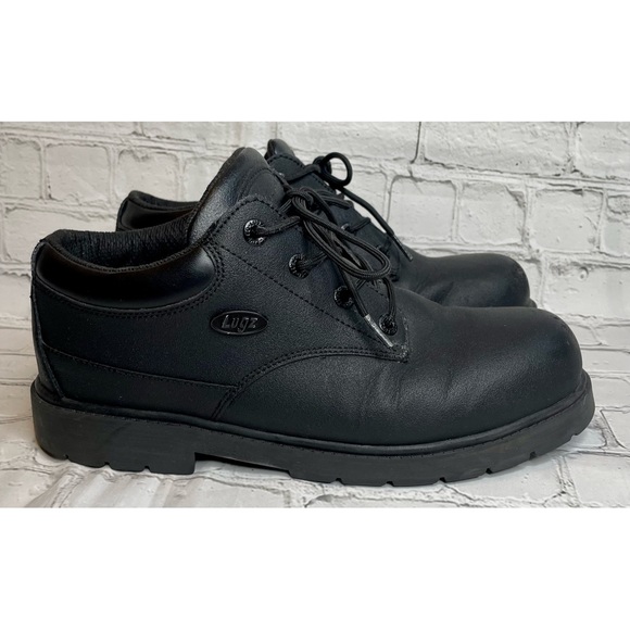 Black Leather Lugz Low Work Boot - Picture 1 of 15